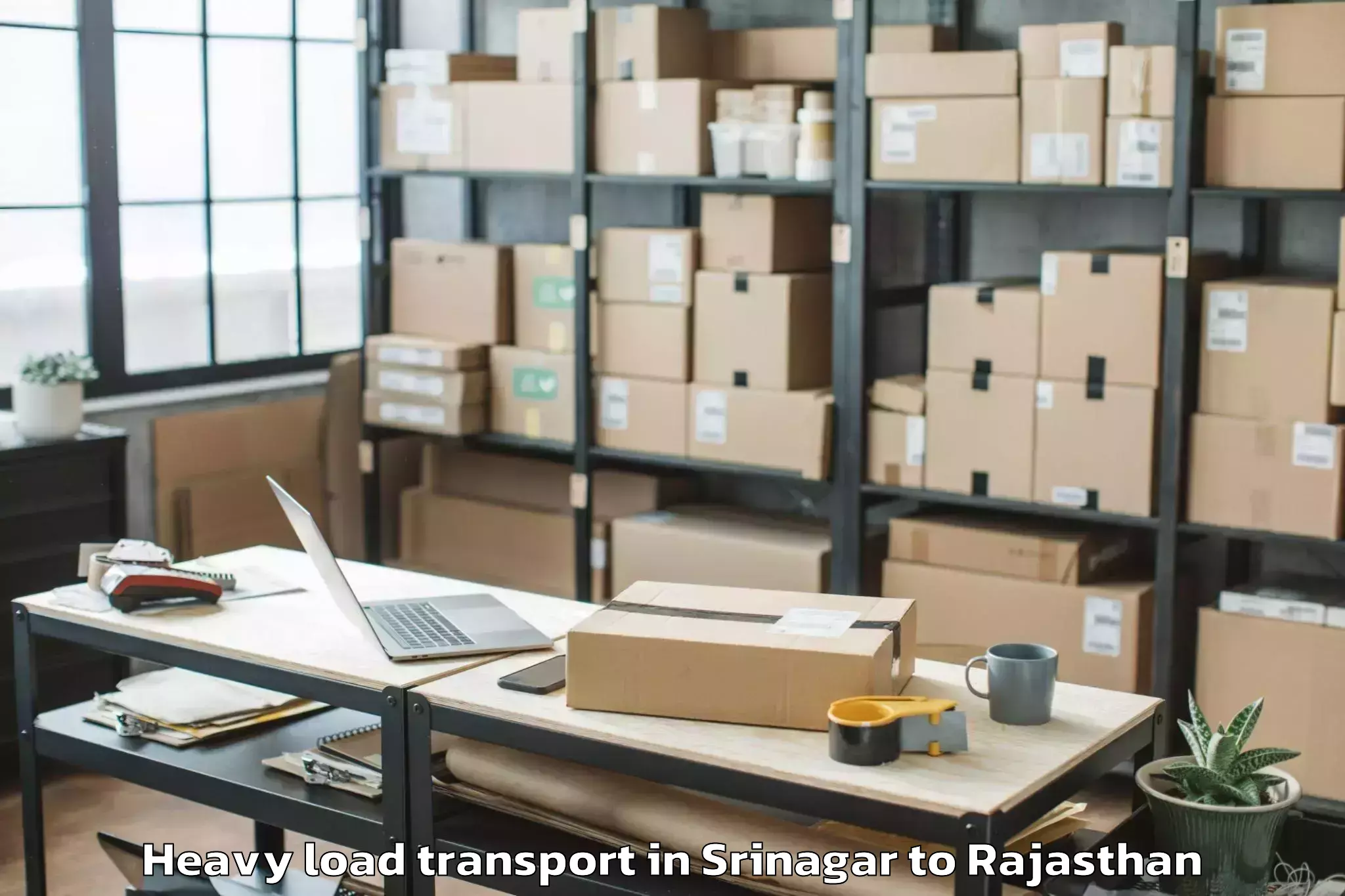 Easy Srinagar to Pipar Heavy Load Transport Booking